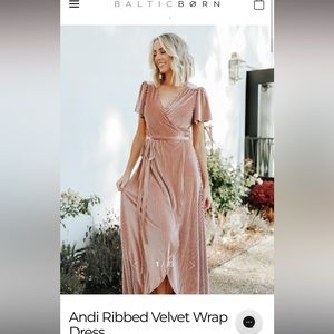 Baltic Born velvet Wrap Dress (champagne color)